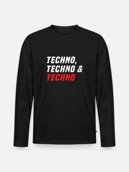 Techno Techno Techno - T-shirt manches longues Premium bio Homme - noir