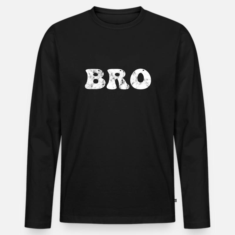 Bruder Bro Brudi - Männer Premium Bio Langarmshirt - Schwarz
