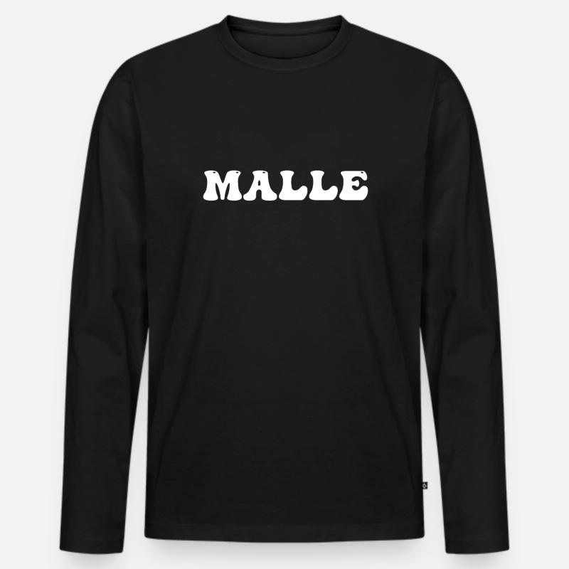 Malle - Männer Premium Bio Langarmshirt - Schwarz