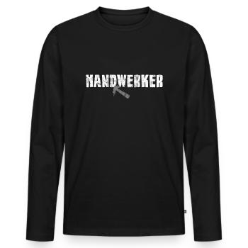 Handwerker - Männer Premium Bio Langarmshirt - Schwarz - Vorne - Nico (187cm)