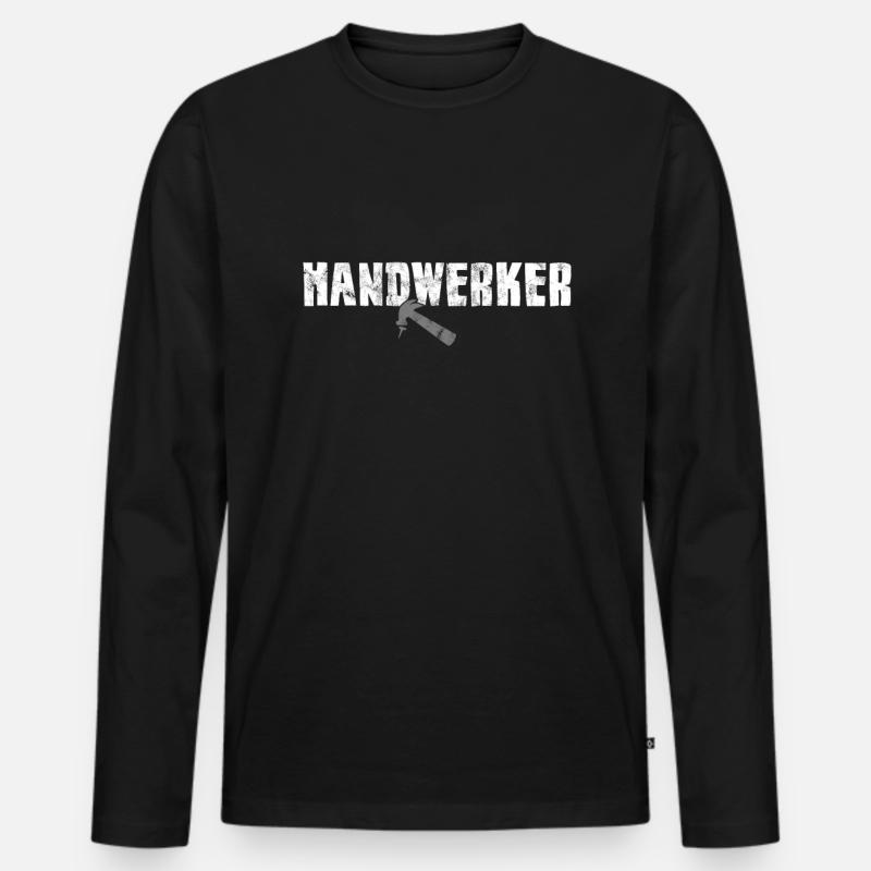 Handwerker - Männer Premium Bio Langarmshirt - Schwarz