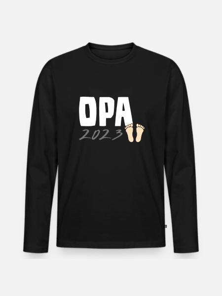 Opa 2023 - Männer Premium Bio Langarmshirt - Schwarz
