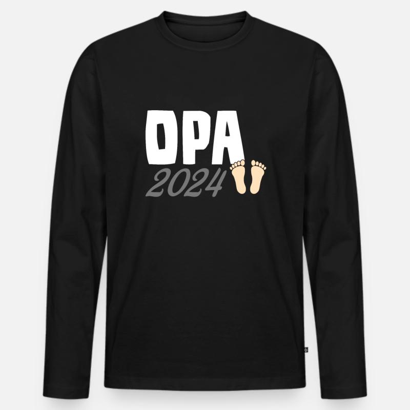 Opa 2024 - Männer Premium Bio Langarmshirt - Schwarz