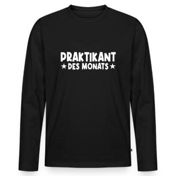 Praktikant des Monats - Männer Premium Bio Langarmshirt - Schwarz - Vorne - Nico (187cm)