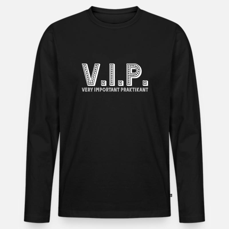 wichtiger Praktikant - Männer Premium Bio Langarmshirt - Schwarz