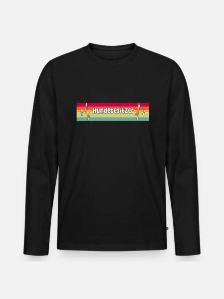 Hundebesitzer - Männer Premium Bio Langarmshirt - Schwarz