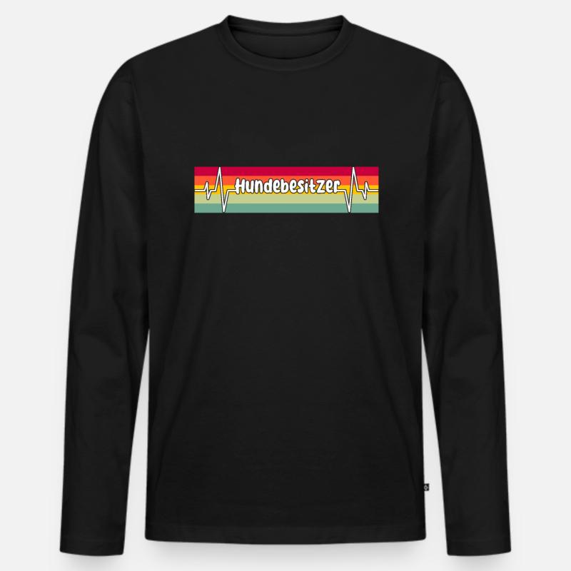Hundebesitzer - Männer Premium Bio Langarmshirt - Schwarz