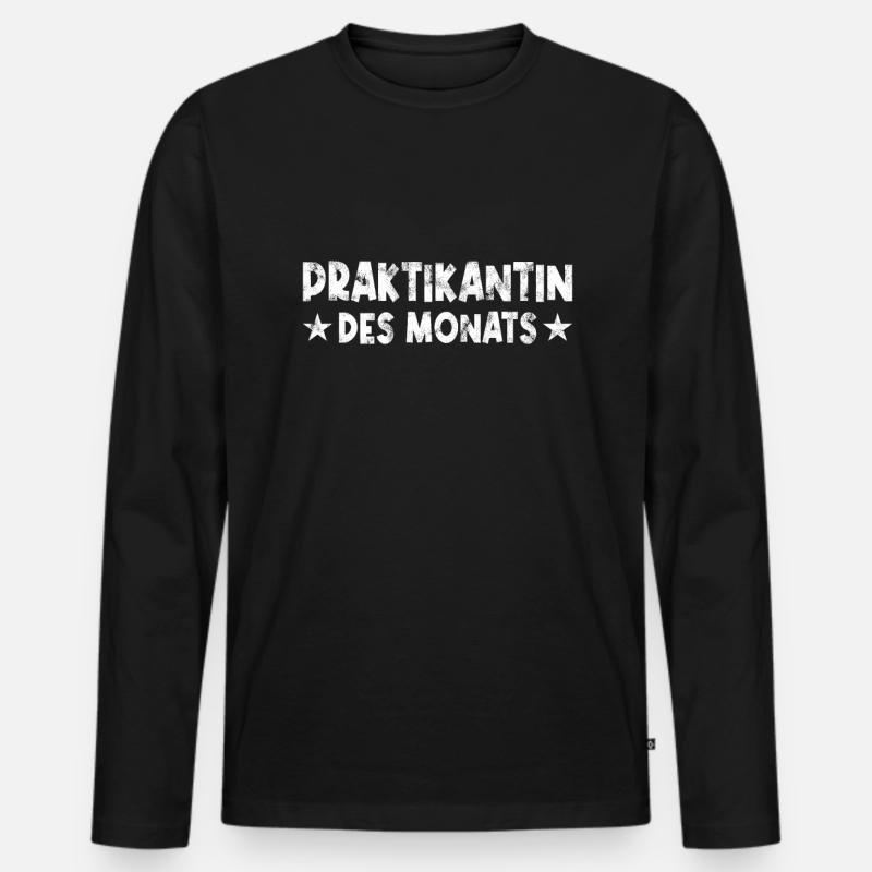 Praktikantin des Monats - Männer Premium Bio Langarmshirt - Schwarz