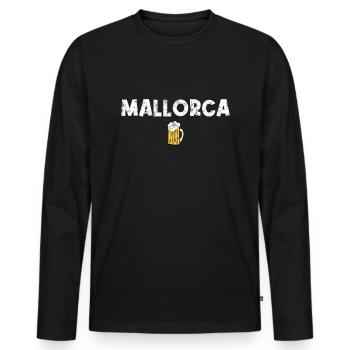 Majorca - Men's Premium Organic Long Sleeve Shirt - black - Front - Nico (187cm)