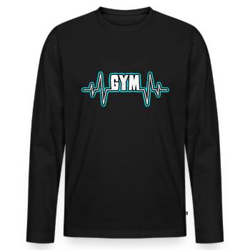 gym gym heartbeat - Men's Premium Organic Long Sleeve Shirt - black - Front - Nico (187cm)