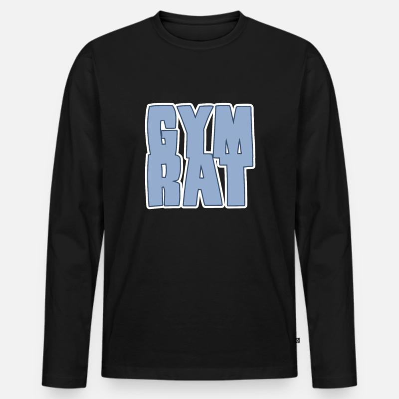 gym rat - Männer Premium Bio Langarmshirt - Schwarz