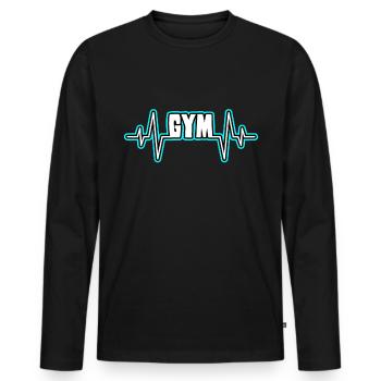gym gym heartbeat - Men's Premium Organic Long Sleeve Shirt - black - Front - Nico (187cm)