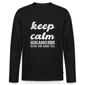 Lustiger Ironischer Spruch - Männer Premium Bio Langarmshirt - Schwarz - Vorne - Nico (187cm)