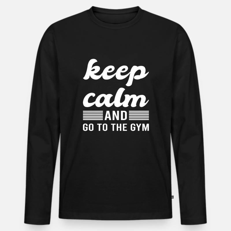 Gym Spruch - Männer Premium Bio Langarmshirt - Schwarz