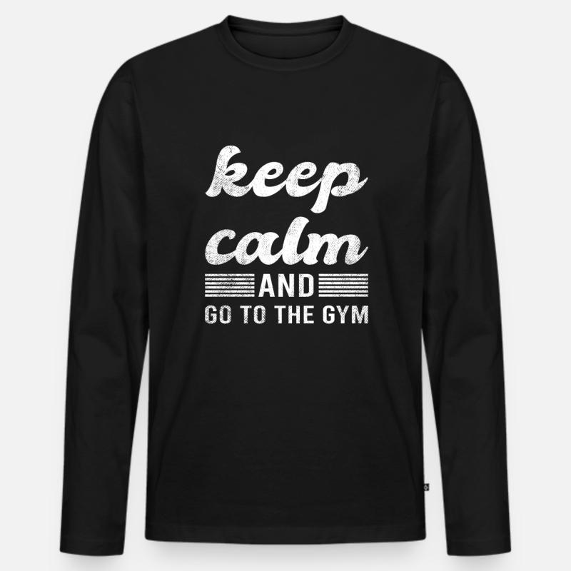 Gym Spruch - Männer Premium Bio Langarmshirt - Schwarz