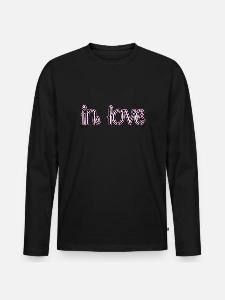 Verliebt - Männer Premium Bio Langarmshirt - Schwarz