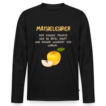 Mathematiker Mathematik Mathe Examen Lehramt - Männer Premium Bio Langarmshirt - Schwarz - Vorne - Nico (187cm)