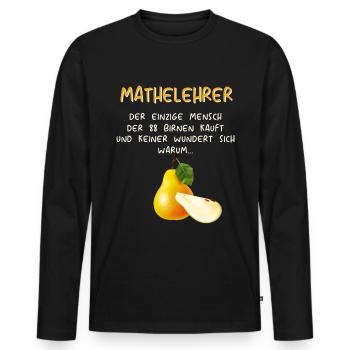 Mathematiker Mathematik Mathe Examen Lehramt - Männer Premium Bio Langarmshirt - Schwarz - Vorne - Nico (187cm)