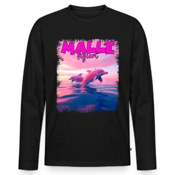 Mallefiziert Delfin Urlaub Mallorca Ibiza Malle - Männer Premium Bio Langarmshirt - Schwarz - Vorne - Nico (187cm)