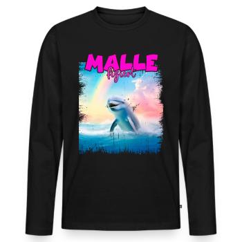 Mallefiziert Delfin Urlaub Mallorca Ibiza Malle - Männer Premium Bio Langarmshirt - Schwarz - Vorne - Nico (187cm)