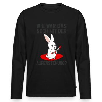 Sarkasmus Mörder Osterhase Auferstehung Halloween - Männer Premium Bio Langarmshirt - Schwarz - Vorne - Nico (187cm)