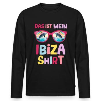 Delfin Sonnenbrille Urlaub Saufen Ibiza Party - Männer Premium Bio Langarmshirt - Schwarz - Vorne - Nico (187cm)