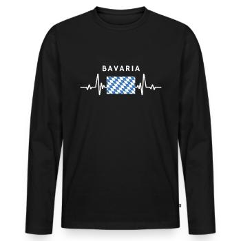 Bavaria Heartbeat - Men's Premium Organic Long Sleeve Shirt - black - Front - Nico (187cm)