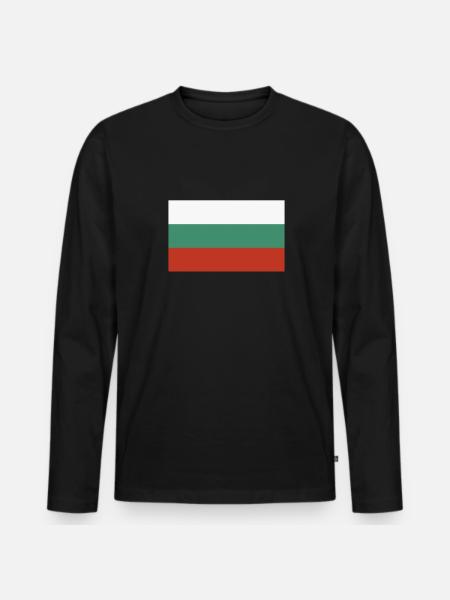 Flag of Bulgaria - Men's Premium Organic Long Sleeve Shirt - black