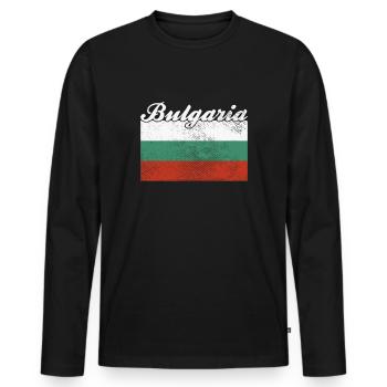 Pavillon : Bulgarie Bulgarie - T-shirt manches longues Premium bio Homme - noir - Devant - Nico (187cm)
