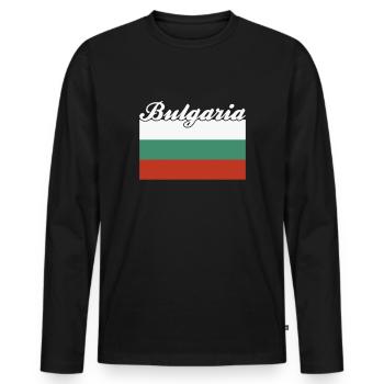 Pavillon : Bulgarie Bulgarie - T-shirt manches longues Premium bio Homme - noir - Devant - Nico (187cm)