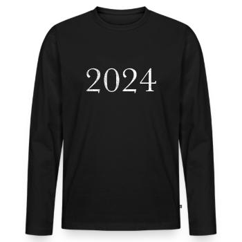 2024 - Men's Premium Organic Long Sleeve Shirt - black - Front - Nico (187cm)