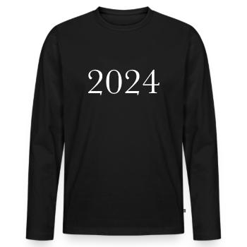 2024 - Men's Premium Organic Long Sleeve Shirt - black - Front - Nico (187cm)