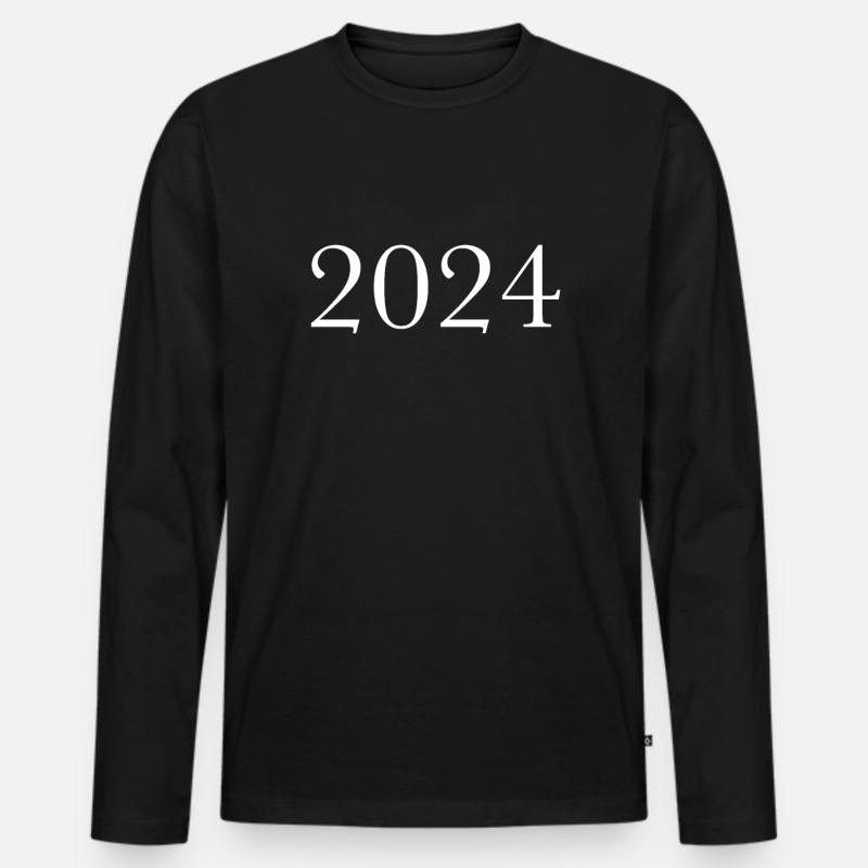 2024 - Männer Premium Bio Langarmshirt - Schwarz