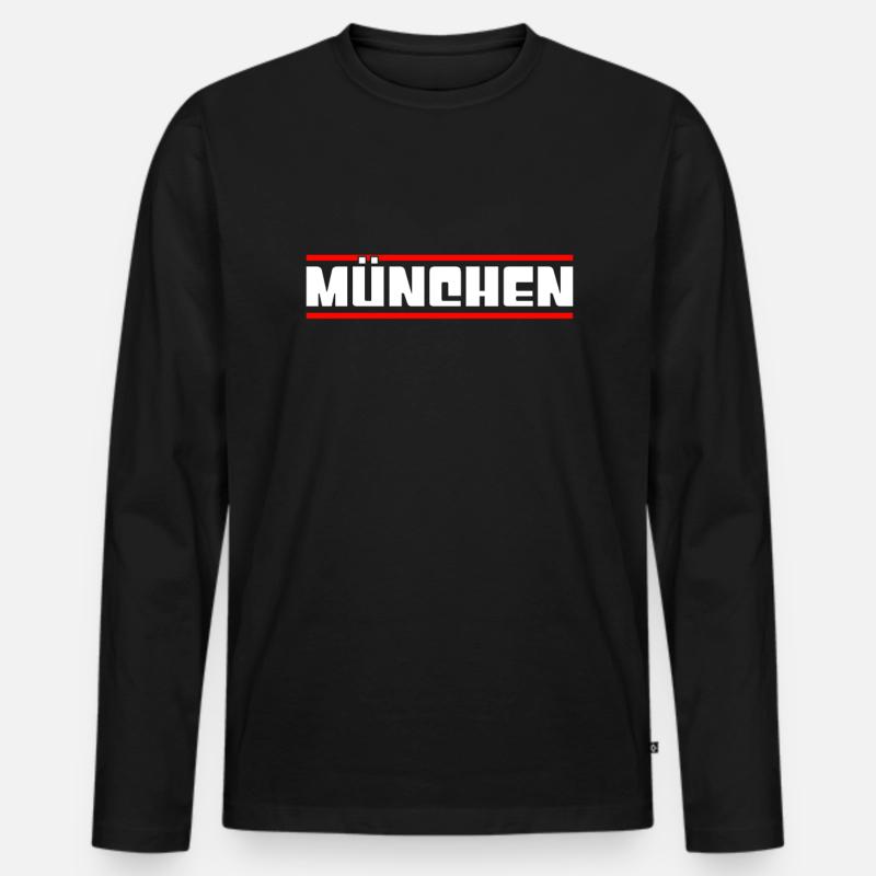 München - Männer Premium Bio Langarmshirt - Schwarz
