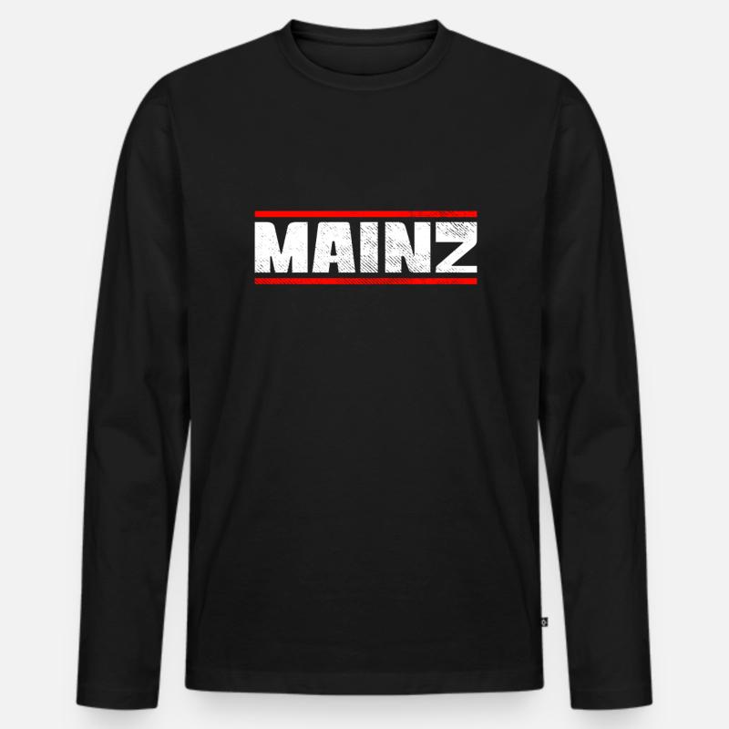Mainz - Männer Premium Bio Langarmshirt - Schwarz