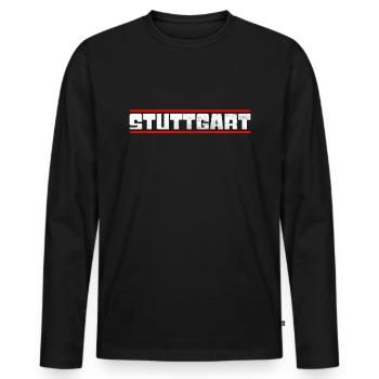 Stuttgart - T-shirt manches longues Premium bio Homme - noir - Devant - Nico (187cm)