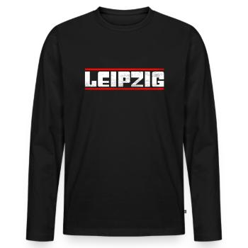 Leipzig - T-shirt manches longues Premium bio Homme - noir - Devant - Nico (187cm)