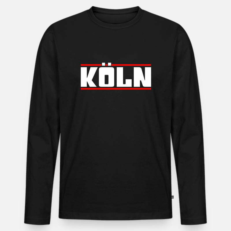 Köln - Männer Premium Bio Langarmshirt - Schwarz