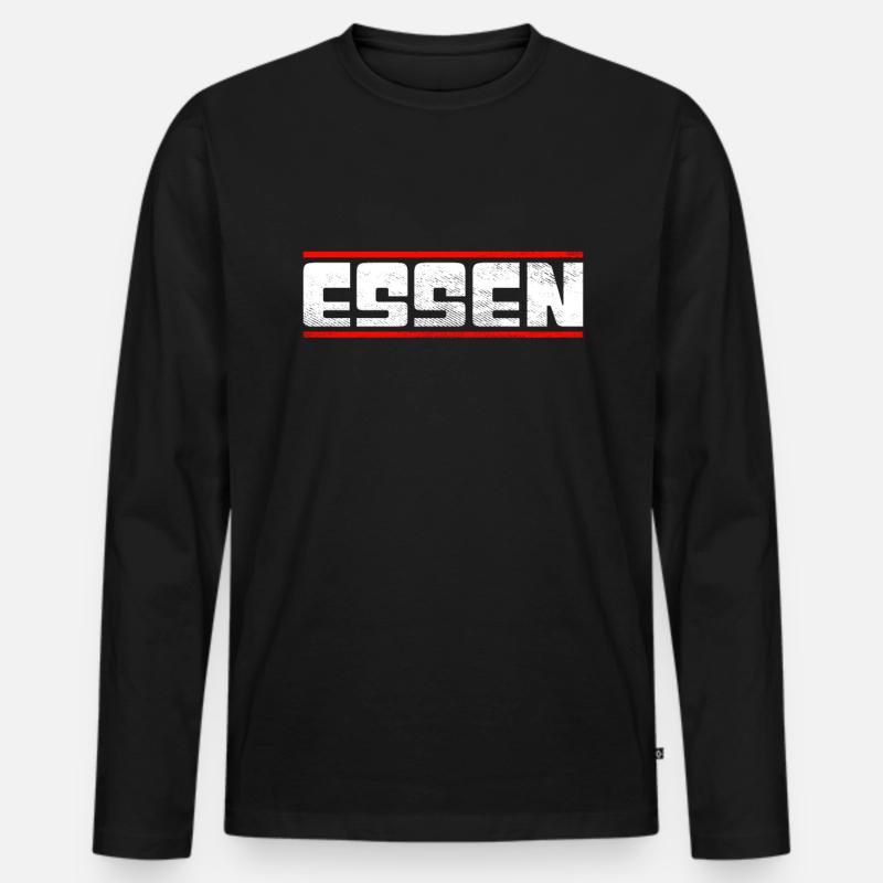 Essen - Männer Premium Bio Langarmshirt - Schwarz