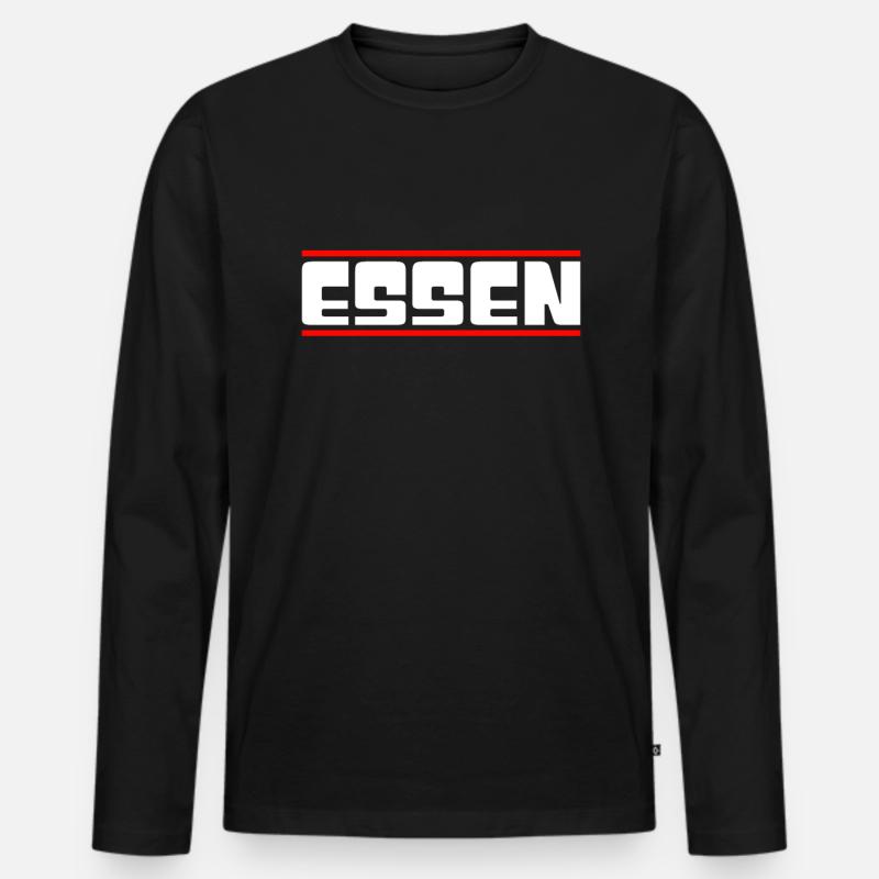 Essen - Männer Premium Bio Langarmshirt - Schwarz