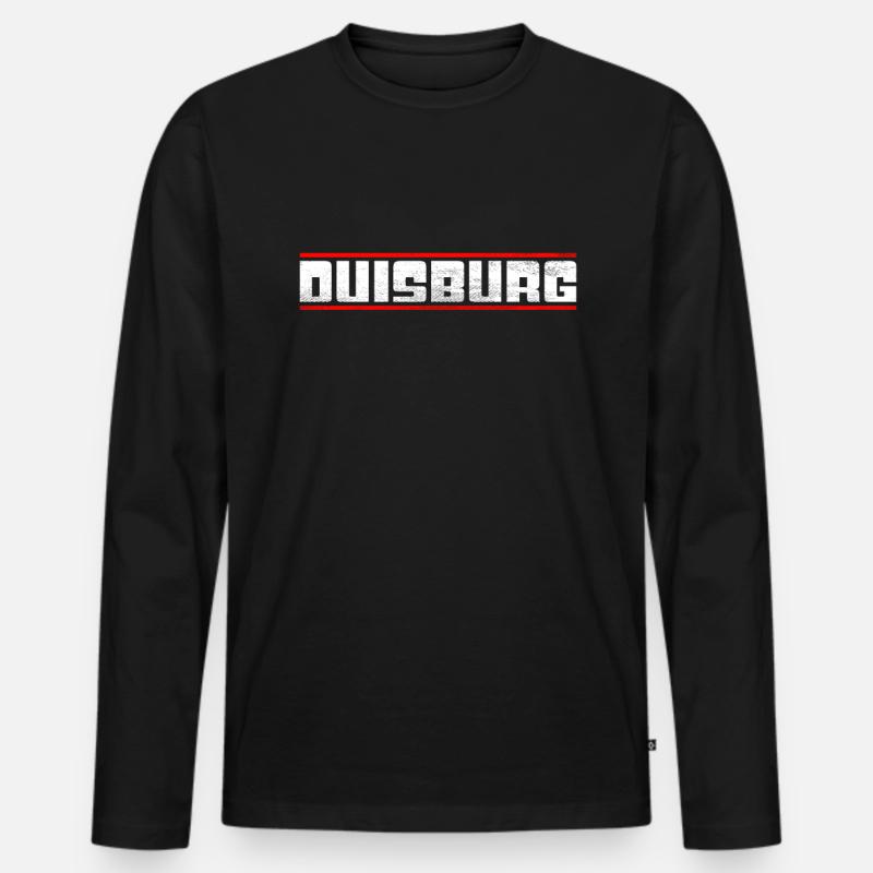 Duisburg - Männer Premium Bio Langarmshirt - Schwarz