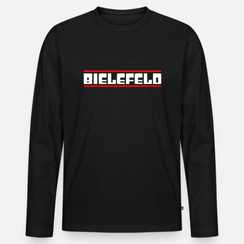Bielefeld - Männer Premium Bio Langarmshirt - Schwarz