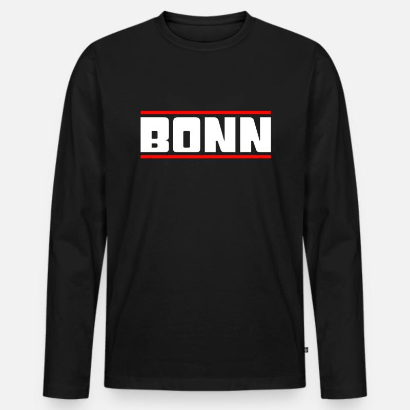 Bonn - Männer Premium Bio Langarmshirt - Schwarz