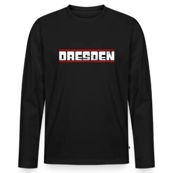 Dresde - T-shirt manches longues Premium bio Homme - noir - Devant - Nico (187cm)