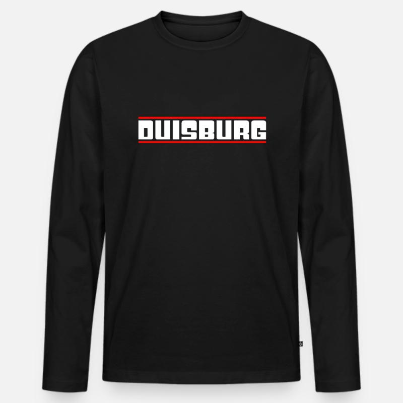 Duisburg - Männer Premium Bio Langarmshirt - Schwarz