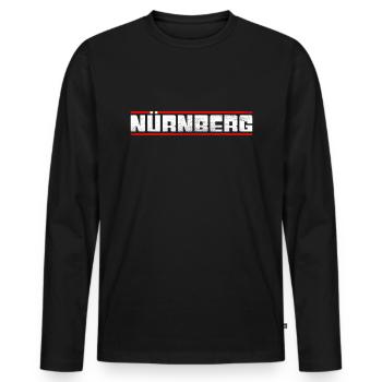 Nuremberg - T-shirt manches longues Premium bio Homme - noir - Devant - Nico (187cm)