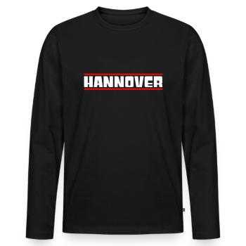 Hanover - Men's Premium Organic Long Sleeve Shirt - black - Front - Nico (187cm)