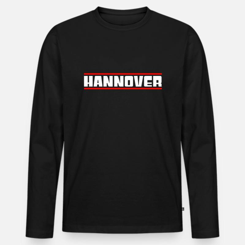Hannover - Männer Premium Bio Langarmshirt - Schwarz