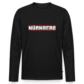 Nuremberg - T-shirt manches longues Premium bio Homme - noir - Devant - Nico (187cm)