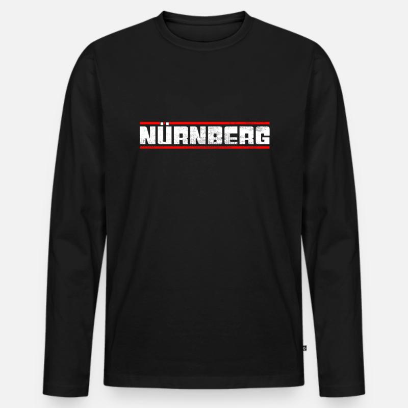 Nürnberg - Männer Premium Bio Langarmshirt - Schwarz